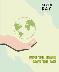 Earth day, April 22, graphic illustration poster.