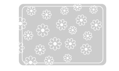 花柄　背景　イラスト　素材（グレー）