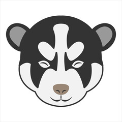 Cute husky puppy in flat cartoon style. Vector illustration