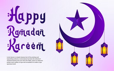 Ramadan Kareem and Eid Greetings Golden Background