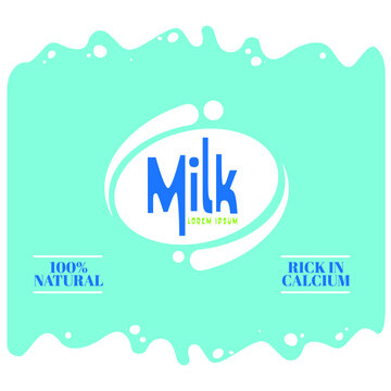 milk splash minimal label concept for packaging