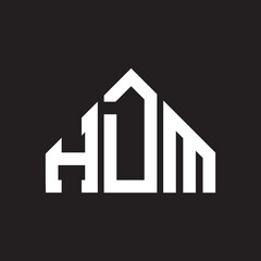 HDM letter logo design on Black background. HDM creative initials letter logo concept. HDM letter design.  