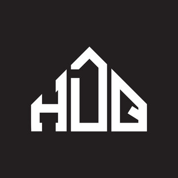 HDQ letter logo design on Black background. HDQ creative initials letter logo concept. HDQ letter design. 