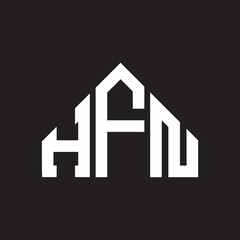 HFN letter logo design on Black background. HFN creative initials letter logo concept. HFN letter design. 