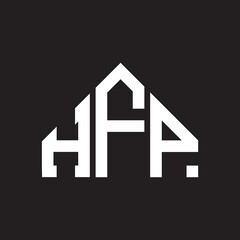 HFP letter logo design on Black background. HFP creative initials letter logo concept. HFP letter design. 