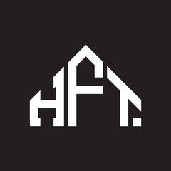 HFT letter logo design on Black background. HFT creative initials letter logo concept. HFT letter design. 