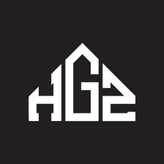 HGZ letter logo design on Black background. HGZ creative initials letter logo concept. HGZ letter design. 