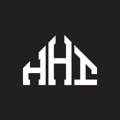 HHI letter logo design on Black background. HHI creative initials letter logo concept. HHI letter design. 