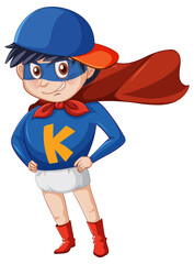 A super Boy Standing on White Background