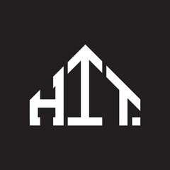 HIT letter logo design on Black background. HIT creative initials letter logo concept. HIT letter design. 