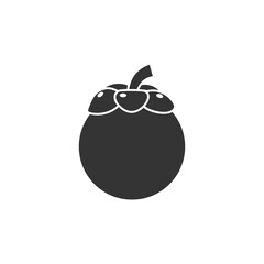 Silhouette icon of mangosteen vector illustration