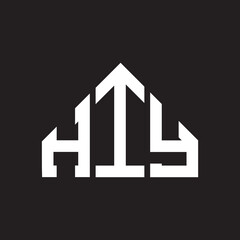 HIY letter logo design on Black background. HIY creative initials letter logo concept. HIY letter design.  