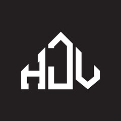HJV letter logo design on Black background. HJV creative initials letter logo concept. HJV letter design. 