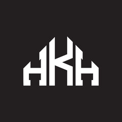 HKH letter logo design on Black background. HKH creative initials letter logo concept. HKH letter design. 