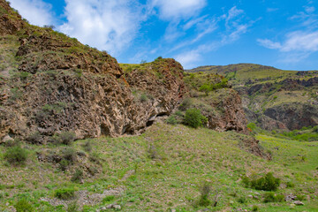 beautiful mountains in georgia and greenery in summer