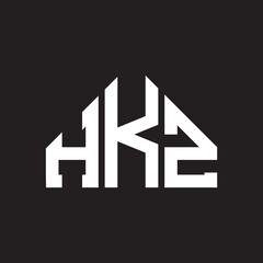 HKZ letter logo design on Black background. HKZ creative initials letter logo concept. HKZ letter design. 