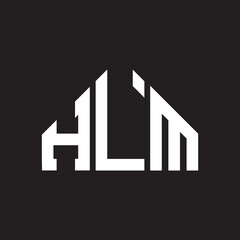 HLM letter logo design on Black background. HLM creative initials letter logo concept. HLM letter design. 