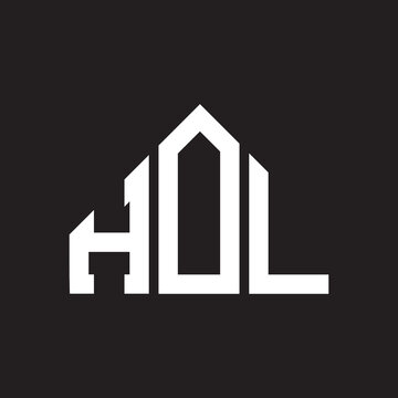HOL letter logo design on Black background. HOL creative initials letter logo concept. HOL letter design. 