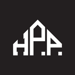 HPP letter logo design on Black background. HPP creative initials letter logo concept. HPP letter design. 