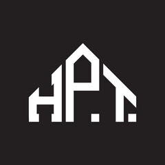 HPT letter logo design on Black background. HPT creative initials letter logo concept. HPT letter design. 