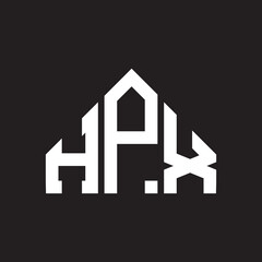HPX letter logo design on Black background. HPX creative initials letter logo concept. HPX letter design. 