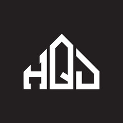 HQJ letter logo design on Black background. HQJ creative initials letter logo concept. HQJ letter design. 