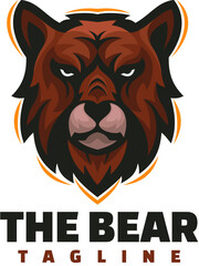 bear head character mascot logo
