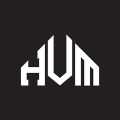 HVM letter logo design on Black background. HVM creative initials letter logo concept. HVM letter design. 