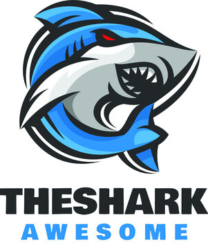 shark fish characater mascot logo