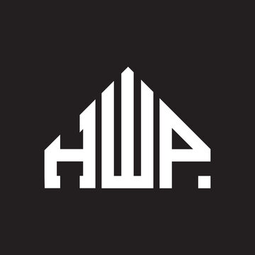 HWP letter logo design on Black background. HWP creative initials letter logo concept. HWP letter design 