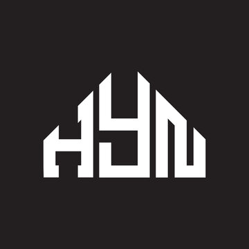 HYN letter logo design on Black background. HYN creative initials letter logo concept. HYN letter design. 