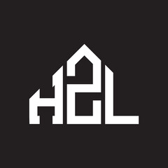 HZL letter logo design on Black background. HZL creative initials letter logo concept. HZL letter design. 