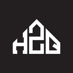 HZQ letter logo design on Black background. HZQ creative initials letter logo concept. HZQ letter design. 