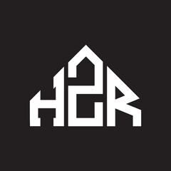 HZR letter logo design on Black background. HZR creative initials letter logo concept. HZR letter design. 