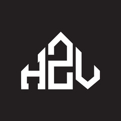 HZV letter logo design on Black background. HZV creative initials letter logo concept. HZV letter design. 