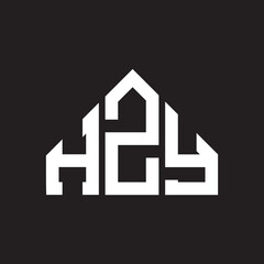 HZY letter logo design on Black background. HZY creative initials letter logo concept. HZY letter design. 