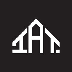 IAT letter logo design on Black background. IAT creative initials letter logo concept. IAT letter design. 