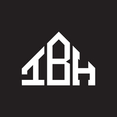 IBH letter logo design on Black background. IBH creative initials letter logo concept. IBH letter design. 