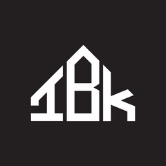IBK letter logo design on Black background. IBK creative initials letter logo concept. IBK letter design. 