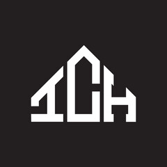 ICH letter logo design on Black background. ICH creative initials letter logo concept. ICH letter design. 