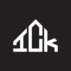 ICK letter logo design on Black background. ICK creative initials letter logo concept. ICK letter design. 