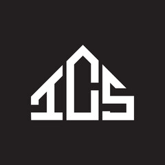 ICS letter logo design on Black background. ICS creative initials letter logo concept. ICS letter design. 