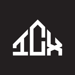 ICX letter logo design on Black background. ICX creative initials letter logo concept. ICX letter design. 