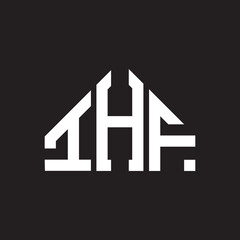 IHF letter logo design on Black background. IHF creative initials letter logo concept. IHF letter design 
