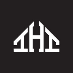 IHI letter logo design on Black background. IHI creative initials letter logo concept. IHI letter design. 
