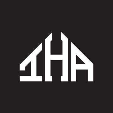 IHA letter logo design on Black background. IHA creative initials letter logo concept. IHA letter design. 
