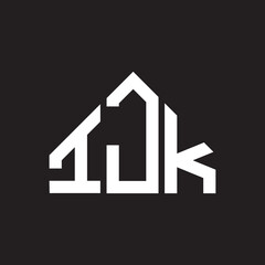 IJK letter logo design on Black background. IJK creative initials letter logo concept. IJK letter design. 
