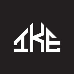 IKE letter logo design on Black background. IKE creative initials letter logo concept. IKE letter design. 