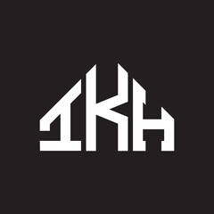 IKH letter logo design on Black background. IKH creative initials letter logo concept. IKH letter design. 