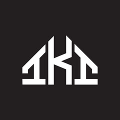 IKI letter logo design on Black background. IKI creative initials letter logo concept. IKI letter design. 